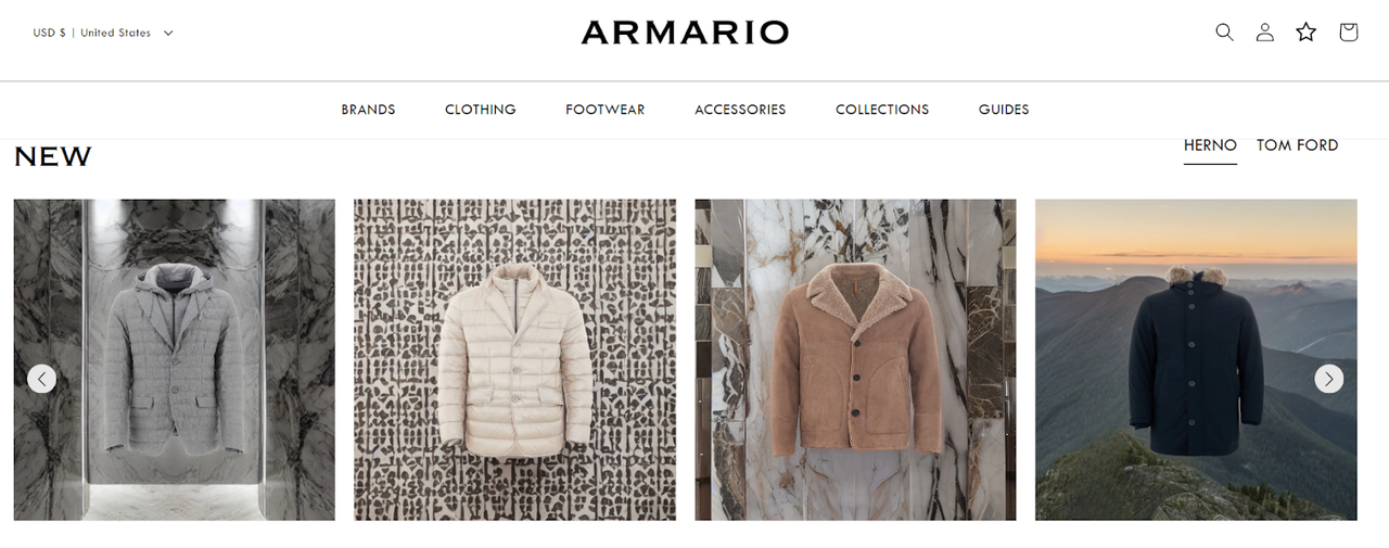 ARMARIO ecommerce shop display with WorkMagic AI