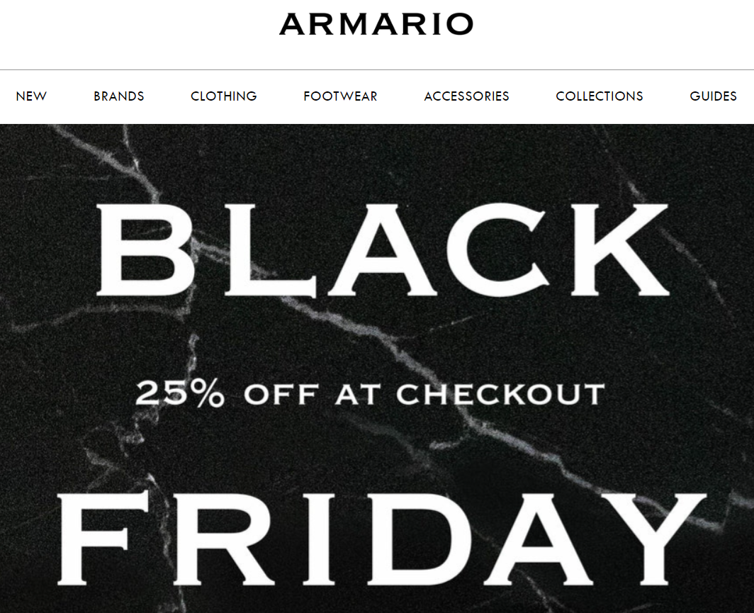 ARMARIO black friday promotion